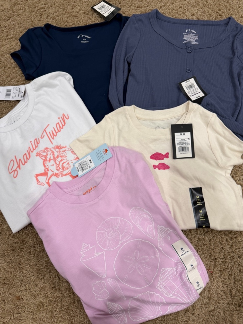 Girls Summer Assorted Tee Bundle Art Class, Cat & Jack - L 10/12 NWT